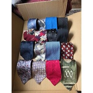 Vintage Lot Of 16 Ties Abstrsct Solid Academia Norman Rockwell Armando Silk Poly